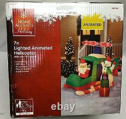 Gemmy Holiday Christmas Airblown Inflatable Animated Helicopter with Santa Snowman