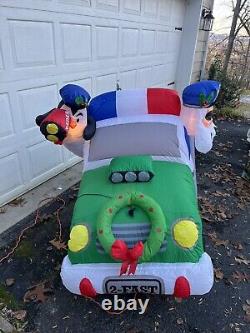 Gemmy Inflatable Christmas Santa's Speed Police Cop Car Trap. 6ft Wide