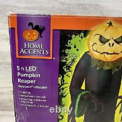 Gemmy LED Pumpkin Reaper Halloween Inflatable 5 ft Creepy Tall Lights Up