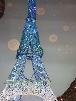 Gemmy Led Lightshow 5 Ft Glimmer Lighted Crystal Eiffel Tower Decor New W Box