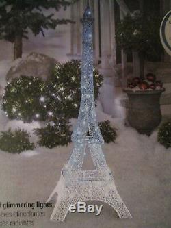 Gemmy Led Lightshow 5 Ft Glimmer Lighted Crystal Eiffel Tower Decor New W Box