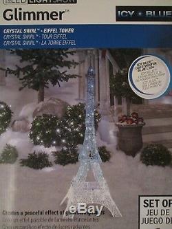 Gemmy Led Lightshow 5 Ft Glimmer Lighted Crystal Eiffel Tower Decor New W Box