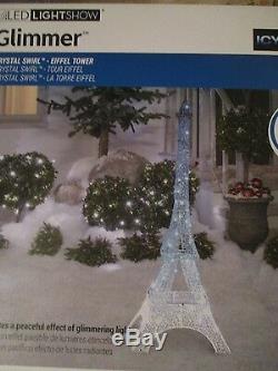 Gemmy Led Lightshow 5 Ft Glimmer Lighted Crystal Eiffel Tower Decor New W Box