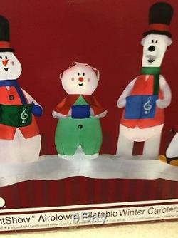 Gemmy LightShow Christmas Carolers Airblown Inflatable with Music Holiday NIB 10