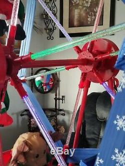 Gemmy Outdoor 7ft Lighted Rotating Christmas Ferris Wheel Works RARE