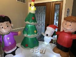 Gemmy Peanuts Airblown Inflatable Christmas Snoopy Charlie Brown Plays Songs