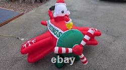 Gemmy Peanuts Snoopy Airplane Christmas Airblown Inflatable 6ft Yard Decor Santa