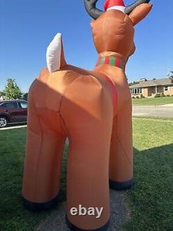 Gemmy Reindeer Extra Large Airblown Inflatable 12 Feet Video READ