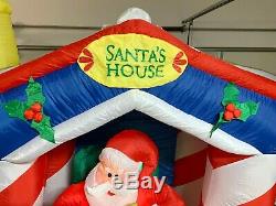 Gemmy Santa's House Inflatable 8' Light Up Santa Claus Christmas Outdoor Decor
