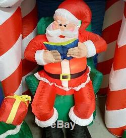 Gemmy Santa's House Inflatable 8' Light Up Santa Claus Christmas Outdoor Decor