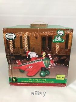 Gemmy Snoopy Animated Airblown Inflatable Christmas Decoration 6ft. Long New