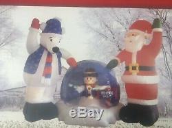 Gemmy Super Size Inflatable Santa Snow Man Snow Globe 72x114 Christmas