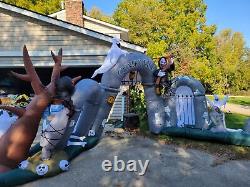 Gemmy animated inflatable cemetery gateway scene huge Halloween lawn decor