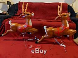 General Foam 35 Reindeer Lighted Blow Mold, Yard Decor, New (Set of 2) One Pair