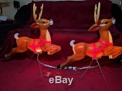 General Foam 35 Reindeer Lighted Blow Mold, Yard Decor, New (Set of 2) One Pair