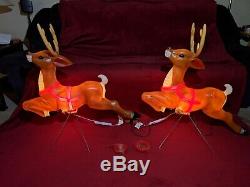 General Foam 35 Reindeer Lighted Blow Mold, Yard Decor, New (Set of 2) One Pair