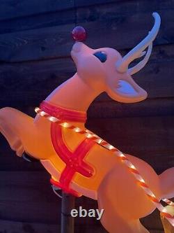 General Foam Blow Mold Santa & 8 Reindeer + Rudoloph