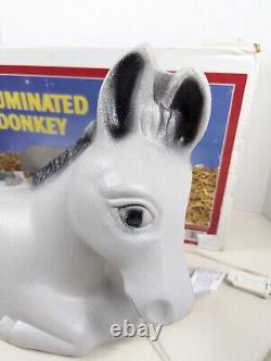 General Foam Christmas Nativity Gray Donkey Mule Burro Lighted Blow Mold withBox