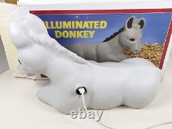 General Foam Christmas Nativity Gray Donkey Mule Burro Lighted Blow Mold withBox