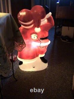 General Foam Corp. Blow Mold Lighted Mr & Mrs Claus Christmas Decor 34 Works