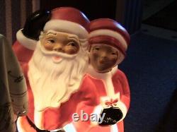 General Foam Corp. Blow Mold Lighted Mr & Mrs Claus Christmas Decor 34 Works