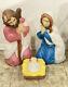 General Foam Mary Joseph Jesus Baby 3 Piece Blow Mold Nativity Set Vintage