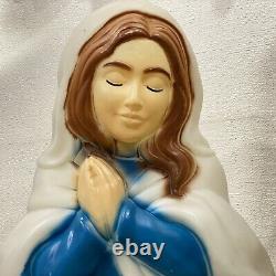 General Foam Mary Joseph Jesus Baby 3 Piece Blow Mold Nativity Set Vintage