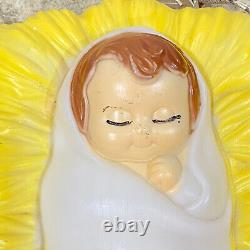 General Foam Mary Joseph Jesus Baby 3 Piece Blow Mold Nativity Set Vintage