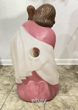 General Foam Mary Joseph Jesus Baby 3 Piece Blow Mold Nativity Set Vintage