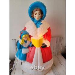General foam carolers Dickens blow mold Victorian lady child vintage lawn decor
