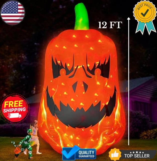 Giant 12Ft Premium Halloween Inflatable Pumpkin Decorations Outdoor Holiday