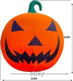 Giant 26Ft Halloween Inflatable Pumpkin Light Decorations with 750w Blower