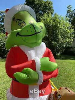 Giant 8' Airblown Inflatable Grinch with Max Gemmy GUC Dr. Seuss