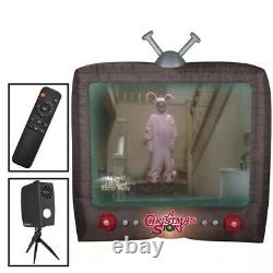 Giant 8 Foot Inflatable Christmas Decoration TV That Plays A Christmas Story