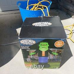 Giant Gemmy Halloween 12 ft Green Monster Airblown Inflatable Light Up Yard Deco