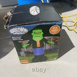 Giant Gemmy Halloween 12 ft Green Monster Airblown Inflatable Light Up Yard Deco