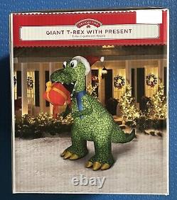 Giant T-Rex With Present Christmas Inflatable
