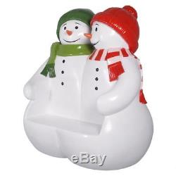 Grande Scale Duo of Frosty Snowman Photo Op Holiday Bench Christmas Lawn Decor
