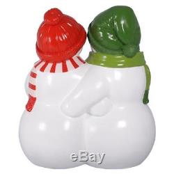 Grande Scale Duo of Frosty Snowman Photo Op Holiday Bench Christmas Lawn Decor