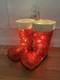 Grandin Road Illuminated Santa Boots Christmas Indoor Outdoor Decoration