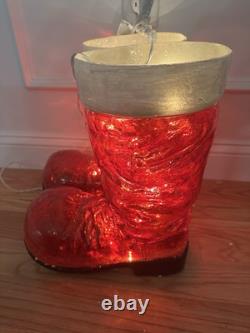 Grandin Road Illuminated Santa Boots Christmas Indoor Outdoor Decoration Grandin Road Illuminated Santa Boots Christmas Indoor Outdoor Decoration