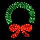 Green/red Crystal Mesh 3-d Outdoor Christmas Wreath Lighted Display 400 Lights