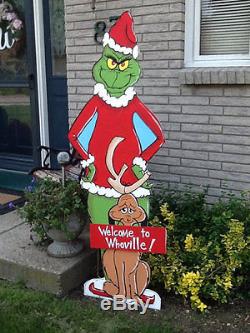 Grinch and Max Yard Art 48 inches tall