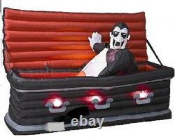 HALLOWEEN 5 FT ANIMATED VAMPIRE RISING IN COFFIN Airblown Inflatable YARD DECOR