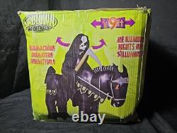 HALLOWEEN 9' LONG GEMMY ANIMATED GRIM REAPER HORSE DEATH Inflatable airblown NIB