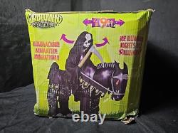 HALLOWEEN 9' LONG GEMMY ANIMATED GRIM REAPER HORSE DEATH Inflatable airblown NIB