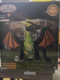 HALLOWEEN ANIMATED DRAGON FIRE & ICE 12. FT Inflatable airblown