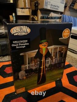 HALLOWEEN INFLATABLE GIANT PUMPKIN SCROOGE AIRBLOWN 12 FT Lights Up Open/Unused