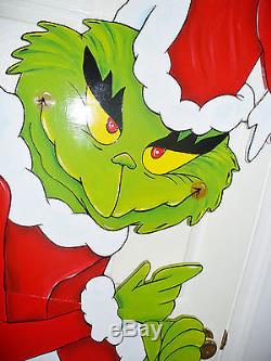 Hand Made Grinch That Stole Christmas Lits. Decor. Yard Art 73-1/2''x 32-1/2'
