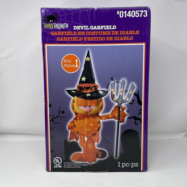 Happy Halloween Devil Garfield 2.5ft Indoor Outdoor Devil Works Great Tested
